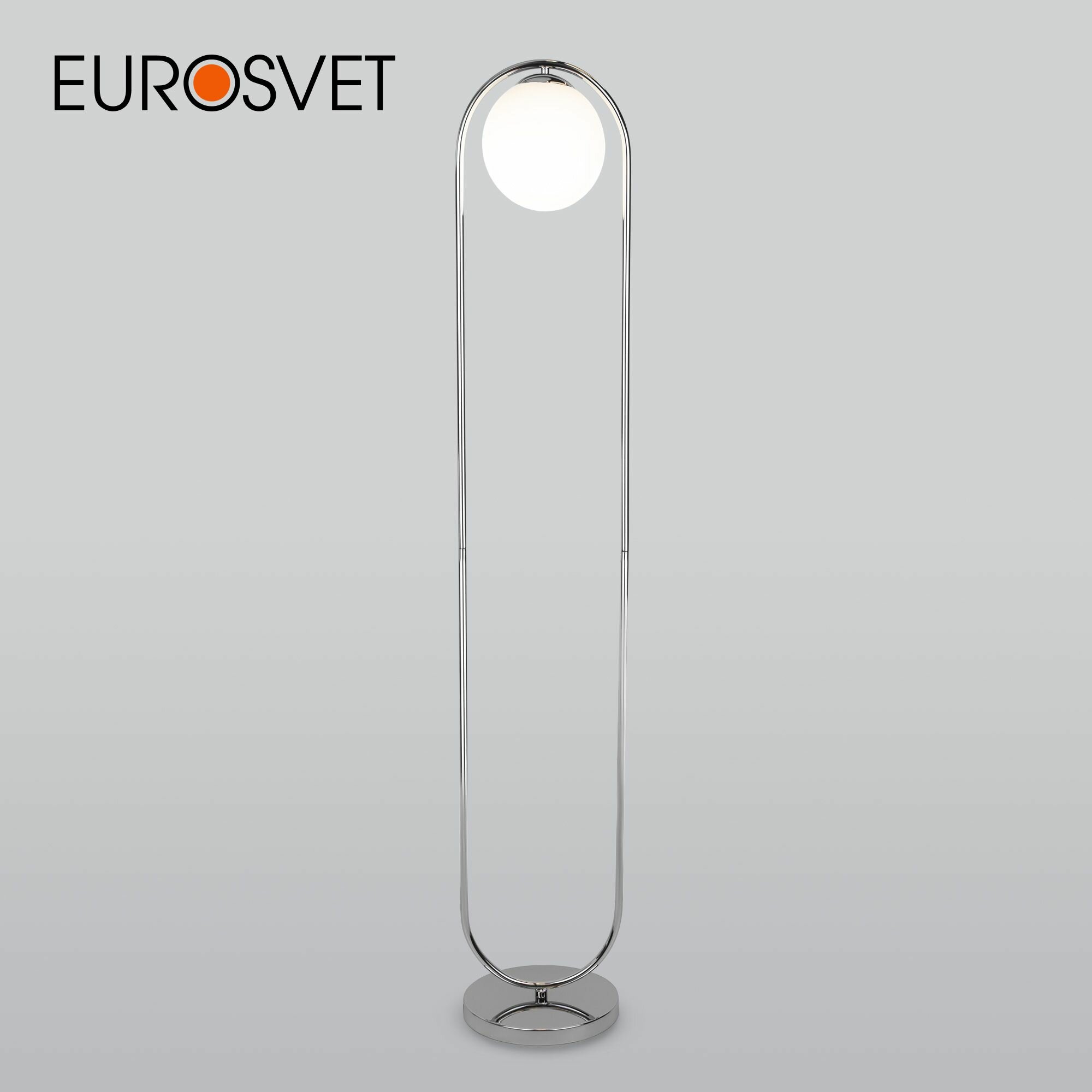 Торшер / Напольный светильник с плафоном Eurosvet Ringo 01139/1 / хром