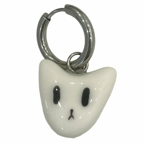 Моносерьга ручной работы Котик полимерная глина 1799₽