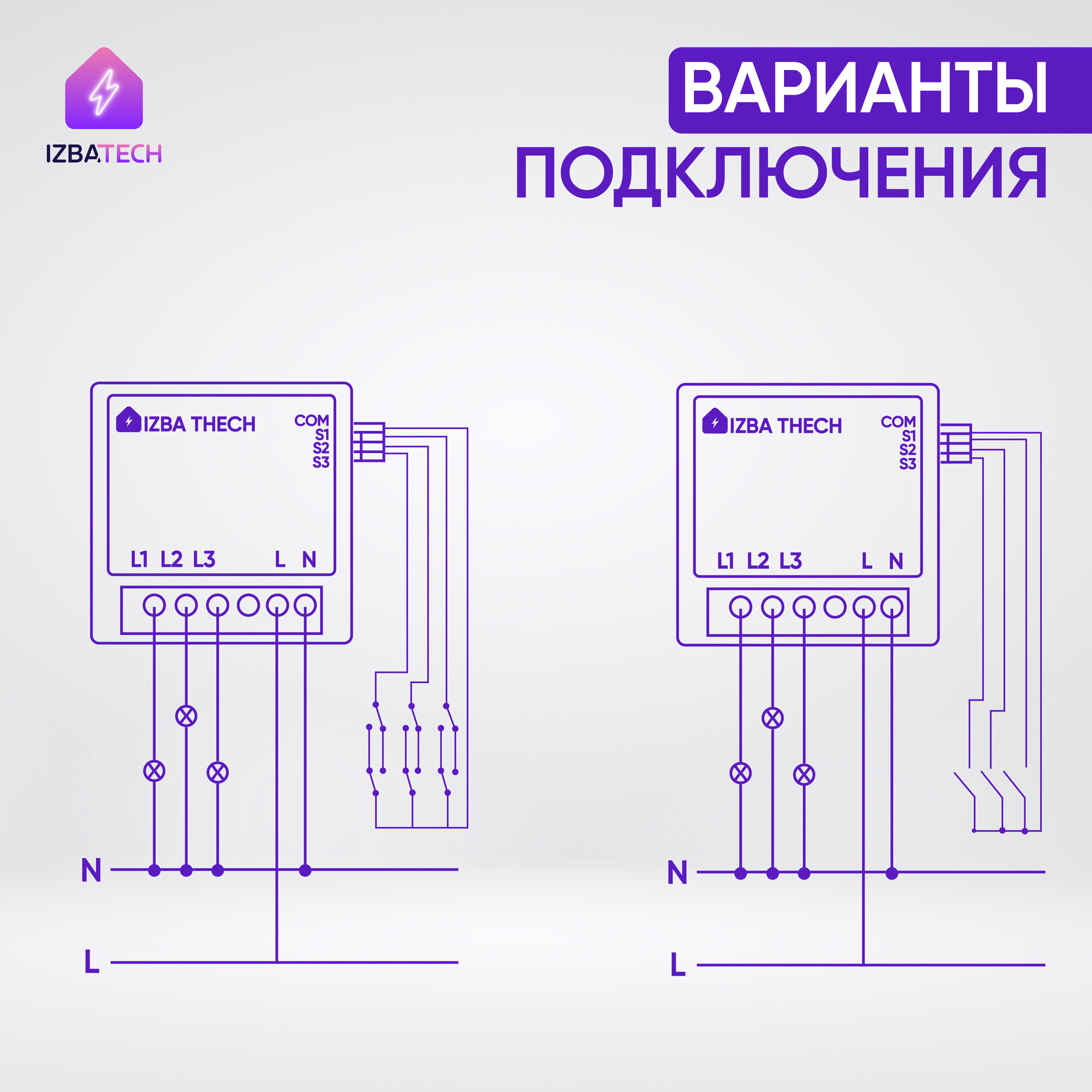 Умное реле контроллер на 3 канала для Алисы 10А Tuya Wi-Fi Mini