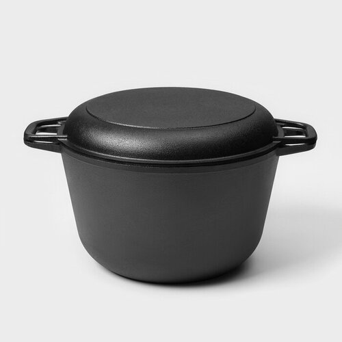 Кастрюля чугунная Wild Kitchen 6 л крышка - сковорода 5380₽