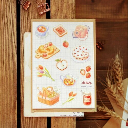 Стикерпак «Чай и десерты», А6