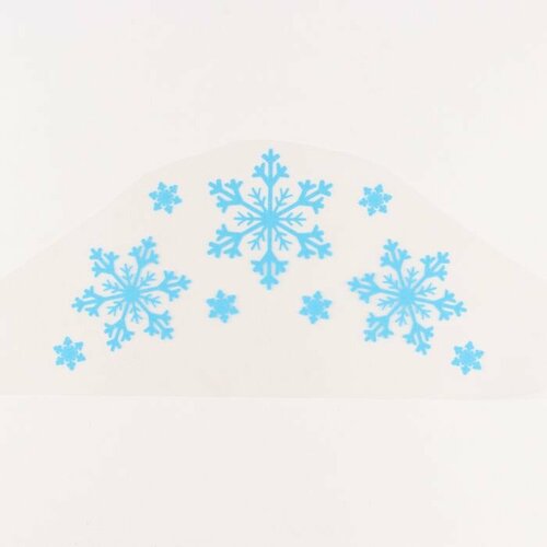 Термотрансфер на кокошник Три снежинки цвет синий с серебром 500₽