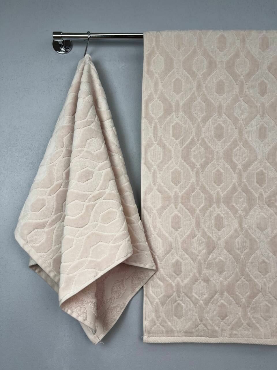 фото Набор однотонных полотенец банное и лицевое Cleanelly