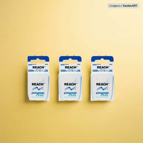Зубная нить Reach Dentotape пропитанная воском 50 м 3 шт 2753₽