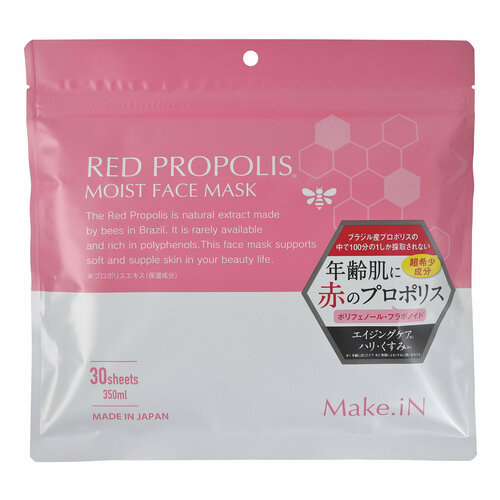 Увлажняющая маска для лица Make.iN Red Propolis Moist Face Mask, 30 шт. (350 мл)