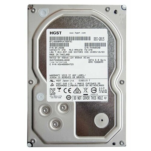 35 4 ТБ жесткий диск Hitachi HUS724040ALA640 HUS724040ALA640 - SATA III 6 Гбитс 7200 обмин кэш память - 64 МБ 849000₽