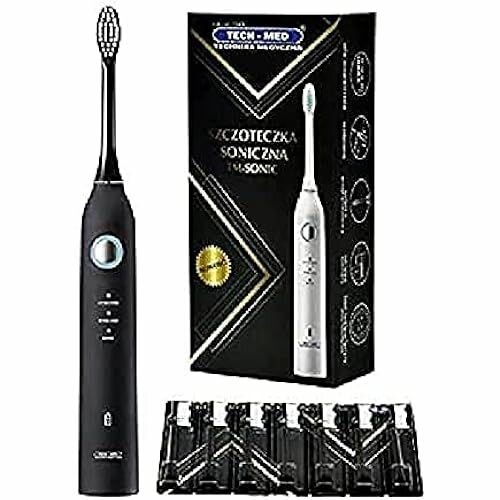 Электрическая звуковая зубная щетка Tech-Med TM-Sonic IPX7 33000 вибраций в минуту 8 сменных насадок (черный)