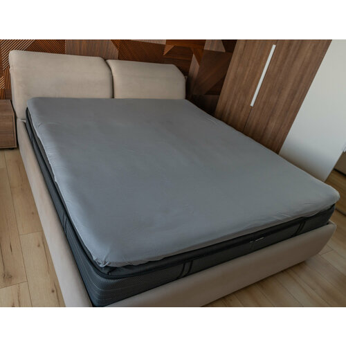 Простынь на резинке 120х200 Трикотаж Элис Текстиль высота бортика 20 см серая 1070₽