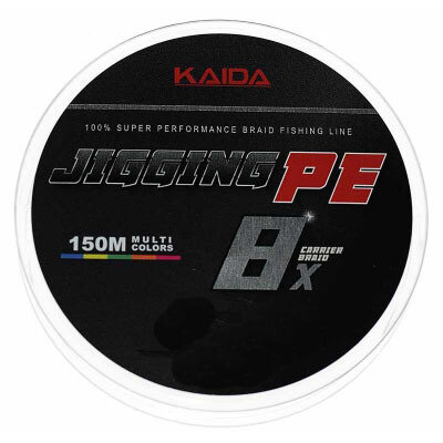 Леска для рыбалки , плетеный шнур KAIDA PE 8 JIGGING 150 m. 1,20 mm. 12,3 kg синяя разноцветная