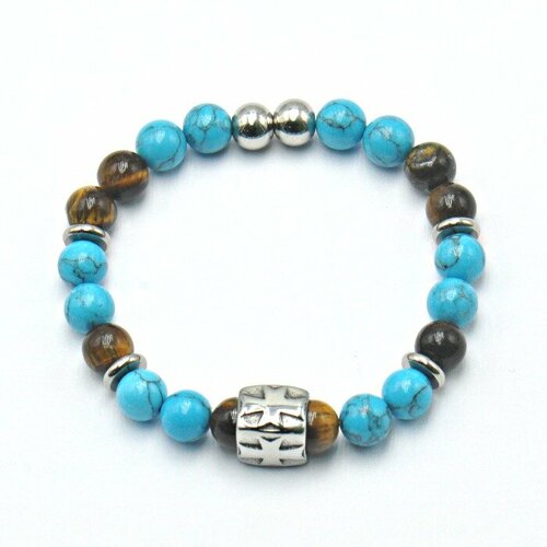 Браслет Silver WINGS тигровый глаз бирюза 1800₽