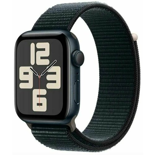 Смарт часы Apple Watch SE 2-е поколение 44MM GPS Midnight Темная ночь Sport Loop Умные наручные часы корпус из алюминия cпортивный ремешок водонепроницаемые для спорта фитнеса тренировок мужские и женские 35990₽
