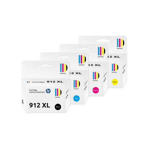Комплект картриджей 912XL (3YL84AE)/ 912XL (3YL83AE)/912XL (3YL82AE)/912XL (3YL81AE) для HP