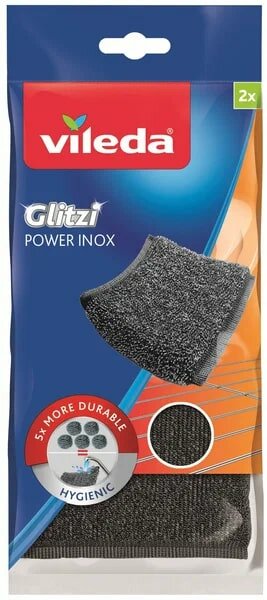 Vileda Губка Glitzi Power Inox металлическая 2 шт