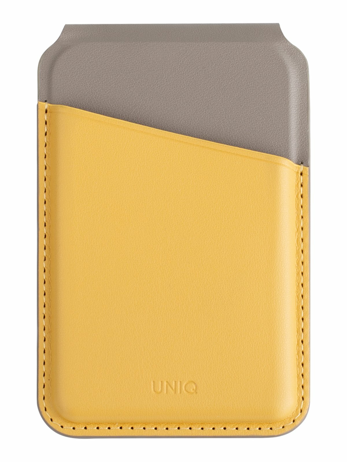 Uniq магнитный бумажник LYDEN DS MagSafe картхолдер с держателем и подставкой CANARY YELLOW/FLINT GREY