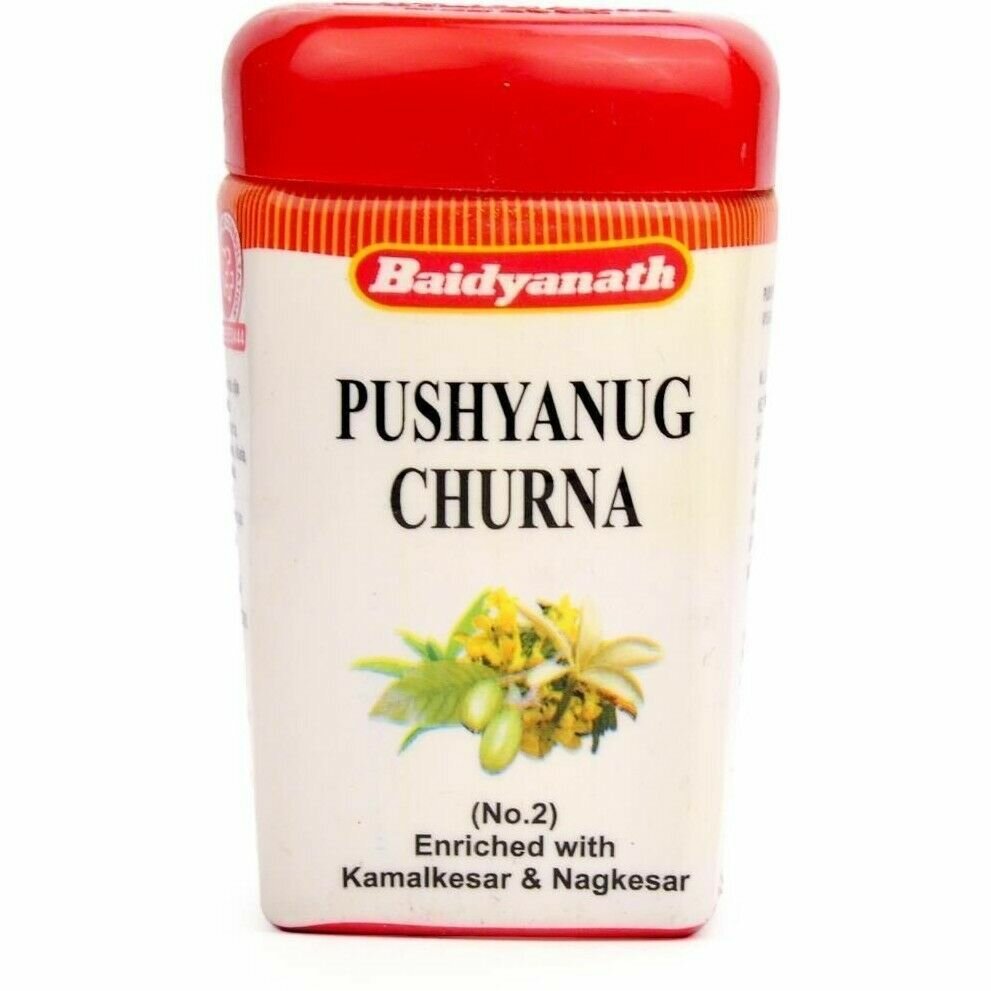 PUSHYANUG CHURNA №2 Enriched with Kamalkesar & Nagkesar Baidyanath (пушьянуг чурна для женского здоровья Байдьянатх) 60 г.