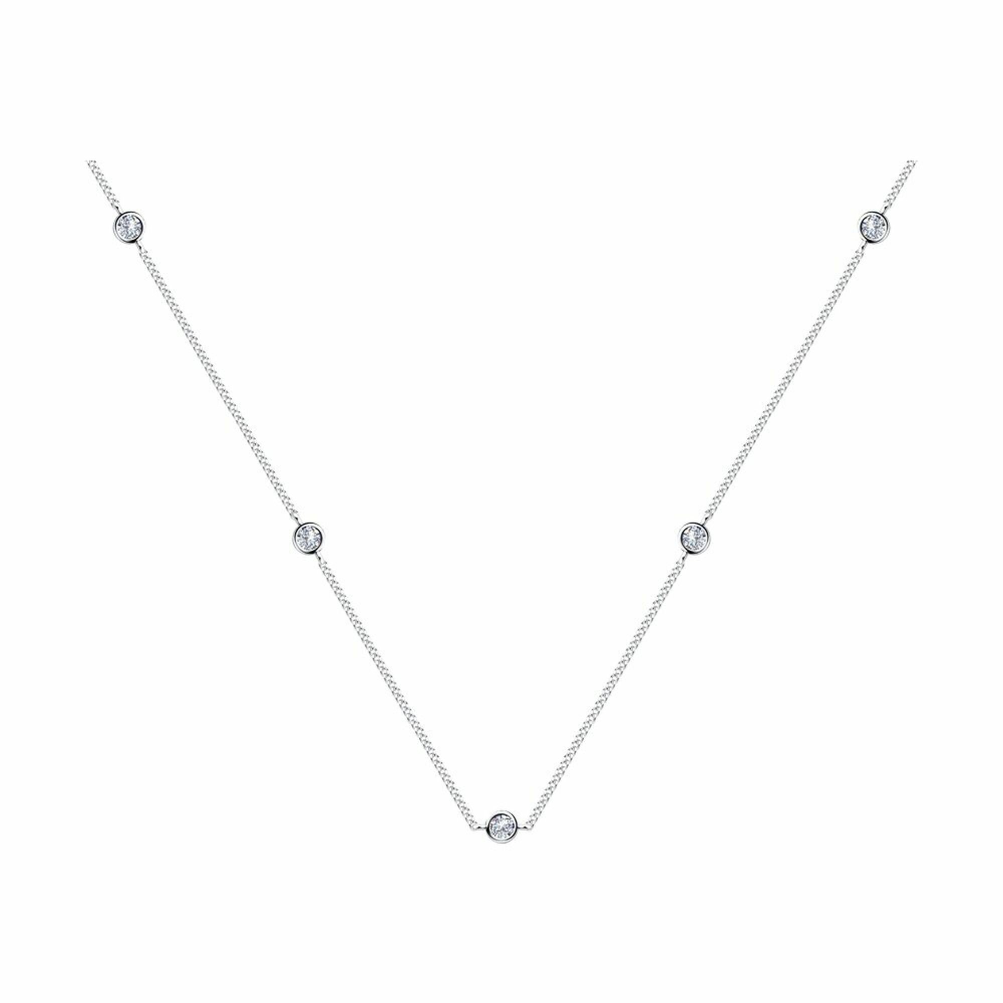 Колье Diamant online, серебро, 925 проба, родирование, фианит