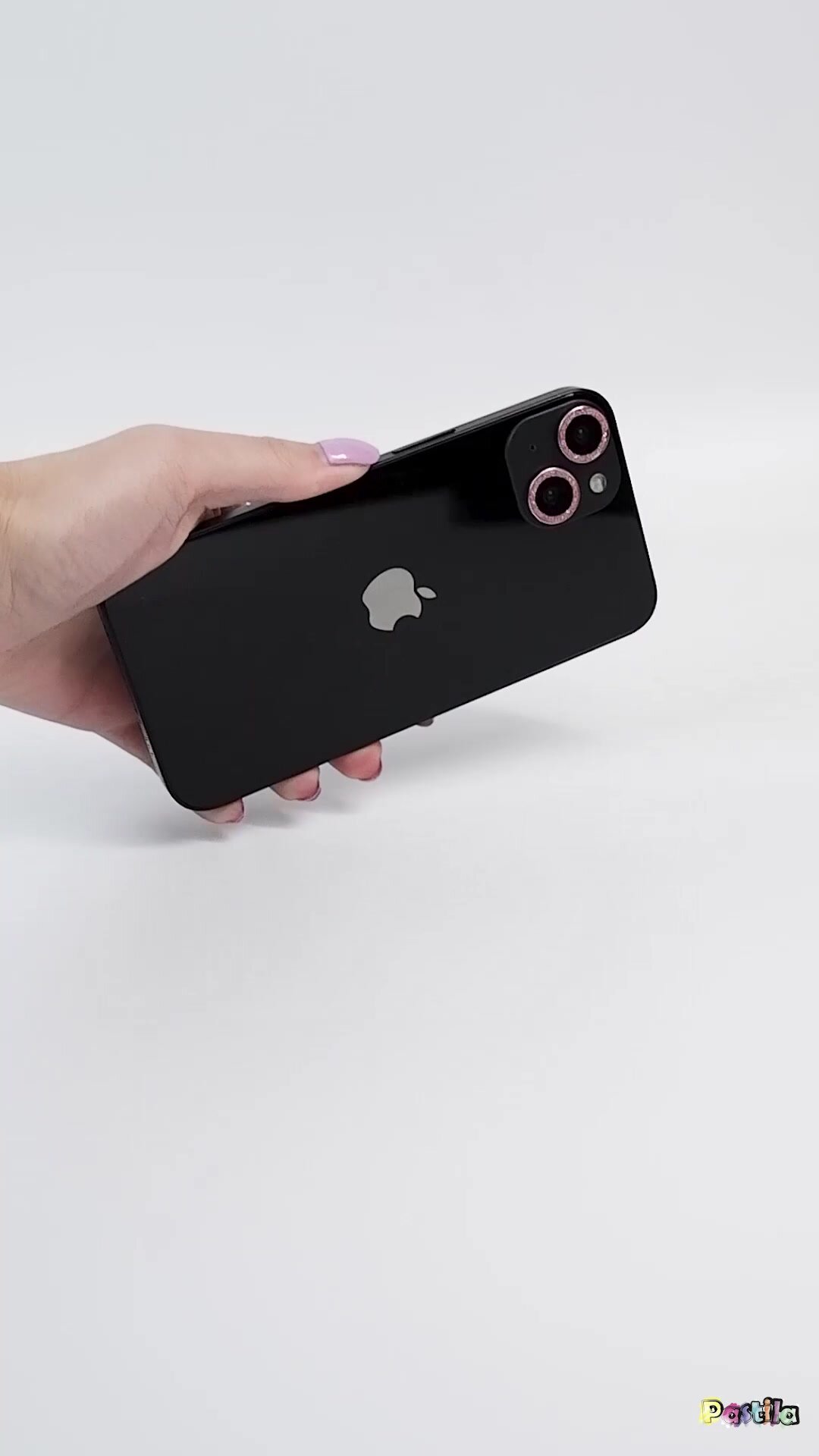 Защитное стекло для камеры iPhone 12 Pro Max / Противоударные линзы на камеру Айфон 12 Про Макс с блестками, Черный — фото 1