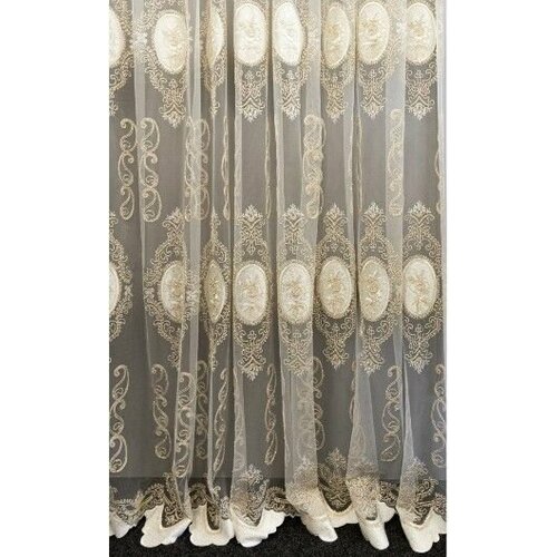 Тюль Секрет красивого окна, с люрексом и вышивкой, ширина 1000см, высота 280см