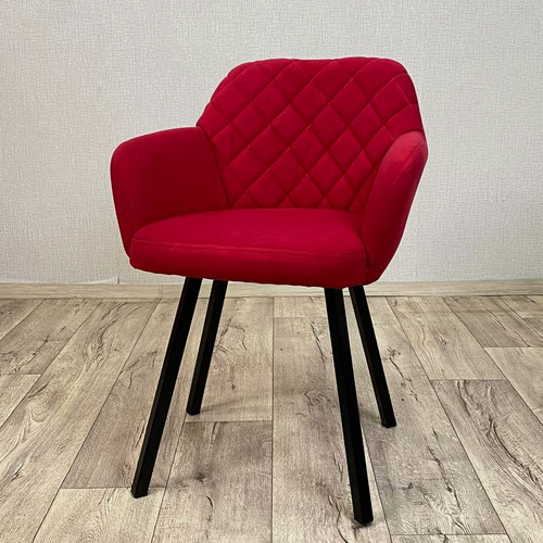 Изображение товара Стул для салона красоты и маникюра FITBEST, велюр, красный, 49х44х79 см