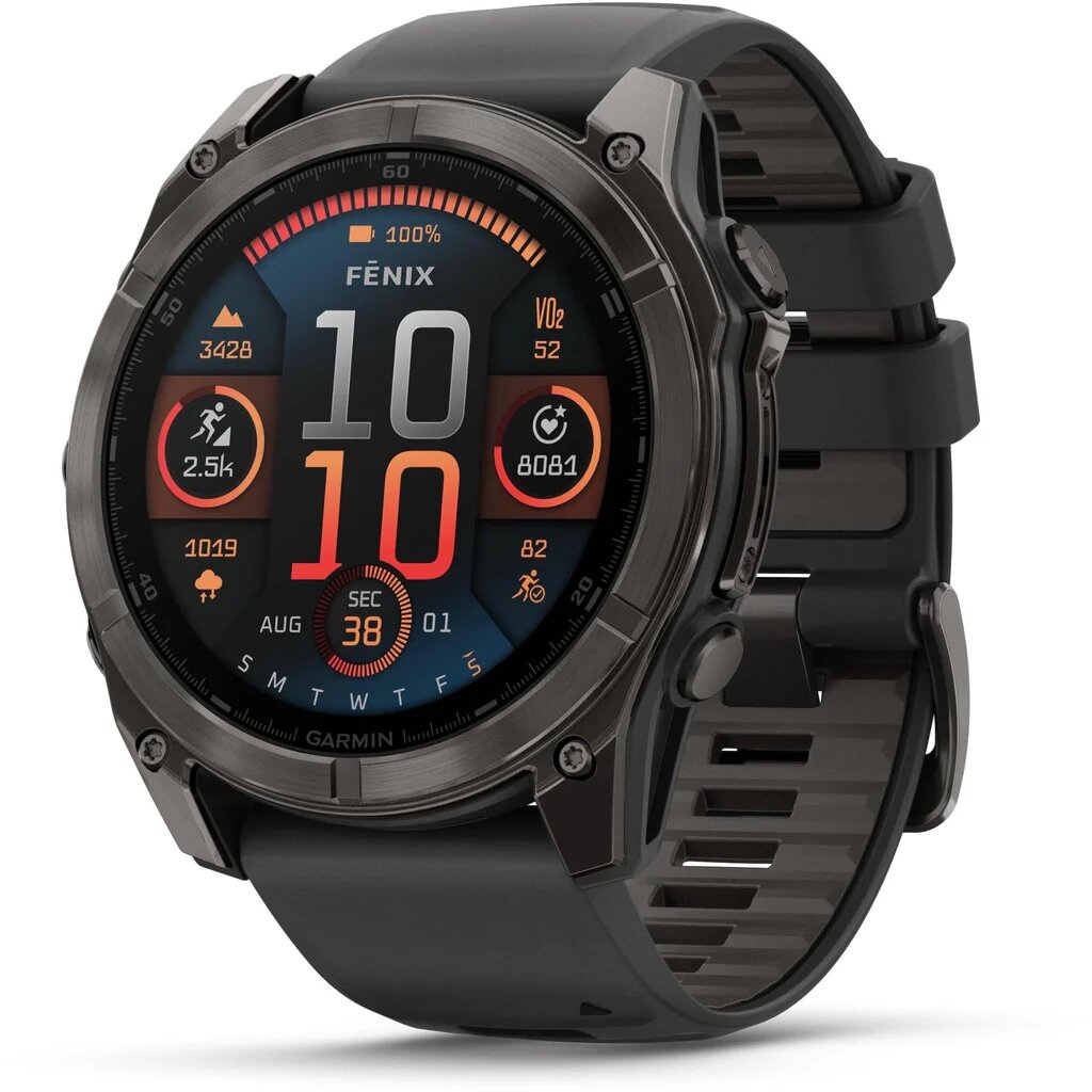 Умные часы Garmin FENIX 8 51mm Amoled Sapphire Carbon Gray DLC Titanium with Black/Pebble Gray Silicone