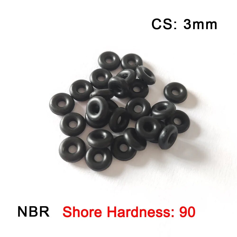 Резиновые уплотнительные кольца Shore 90, 3 мм/3,1 мм, Черный, 11x5x3mm, 10pcs