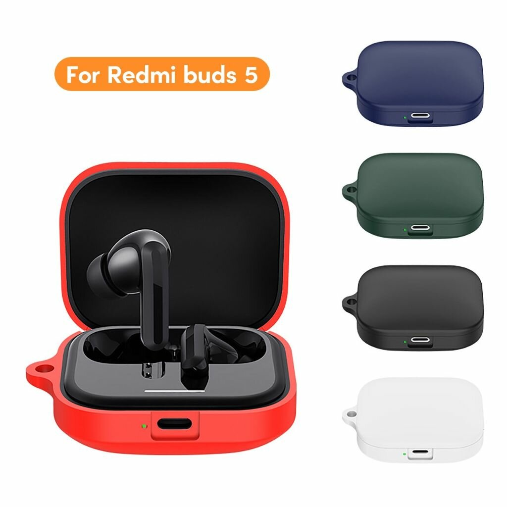Совместимый с Redmi Buds 5 Bluetooth наушниками защитным чехлом - темно-синий — фото 1