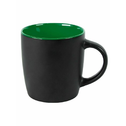 Кружка INTRO, черный с зеленым, 350 мл, керамика