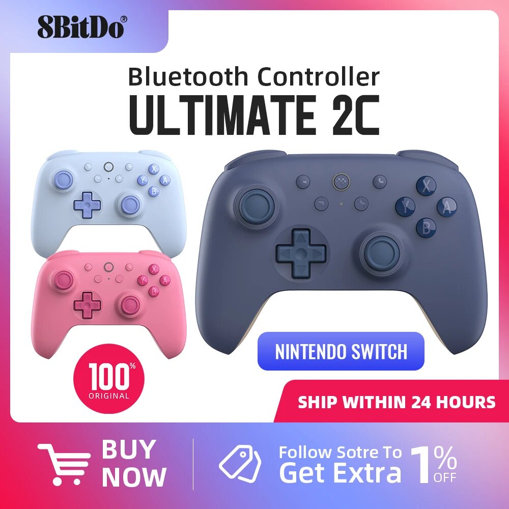 8BitDo Ultimate 2C геймпад для Nintendo Switch, Dark Blue — фото 1