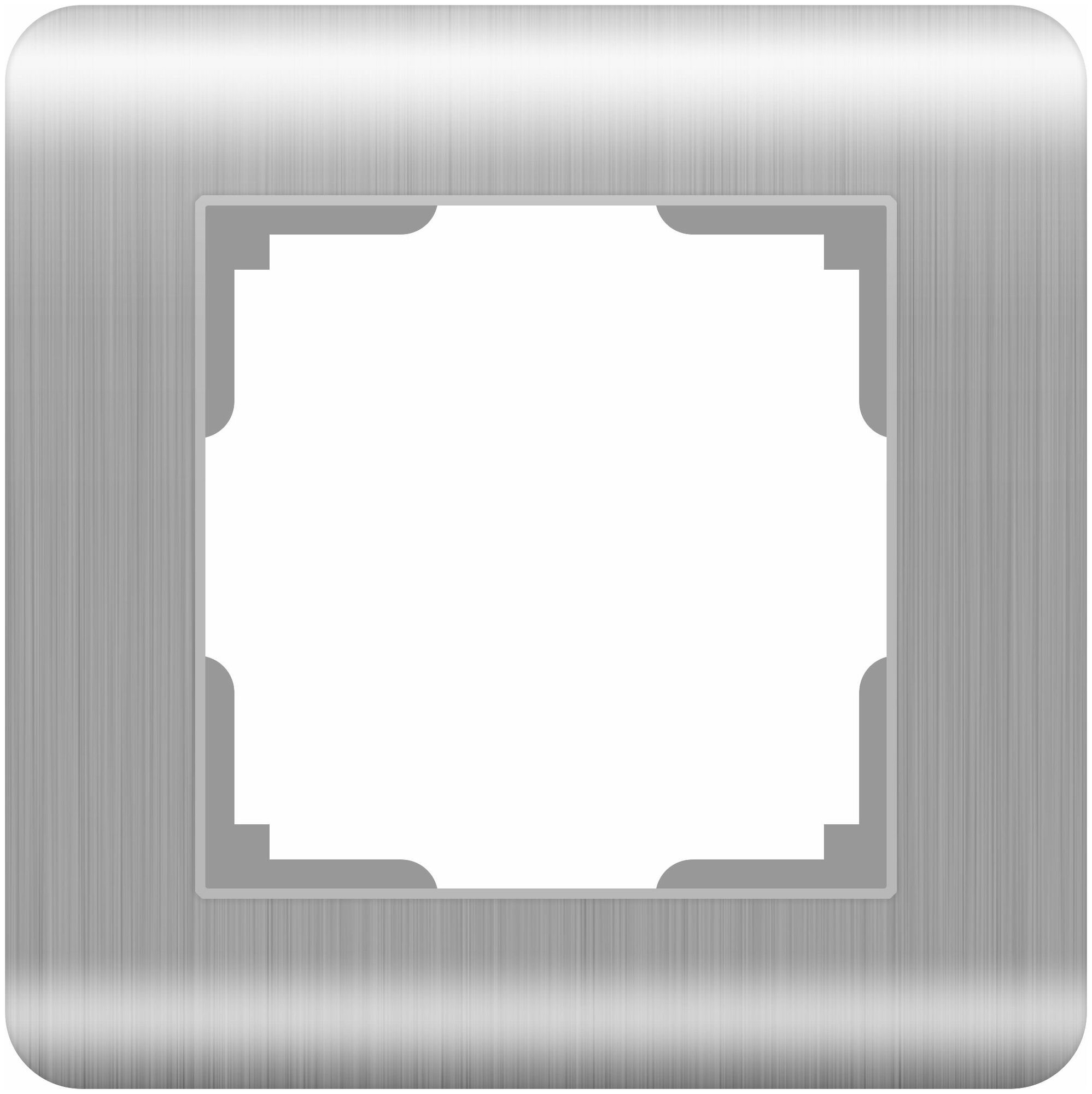 Рамка на 1 пост Werkel Stream (Серебряный) — фото 1