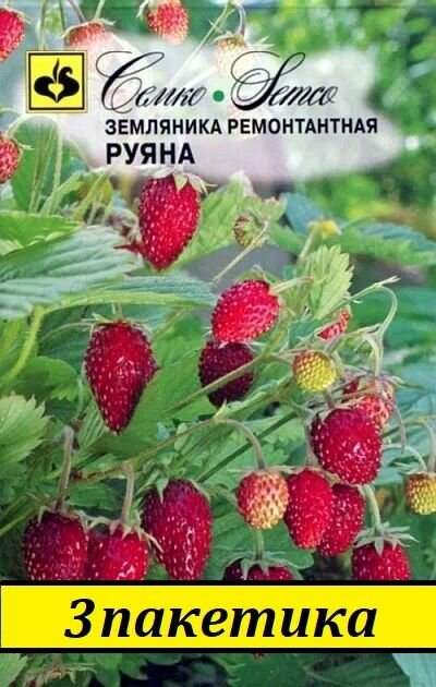 Семена Земляника ремонтантная Руяна 005г 3 пакета
