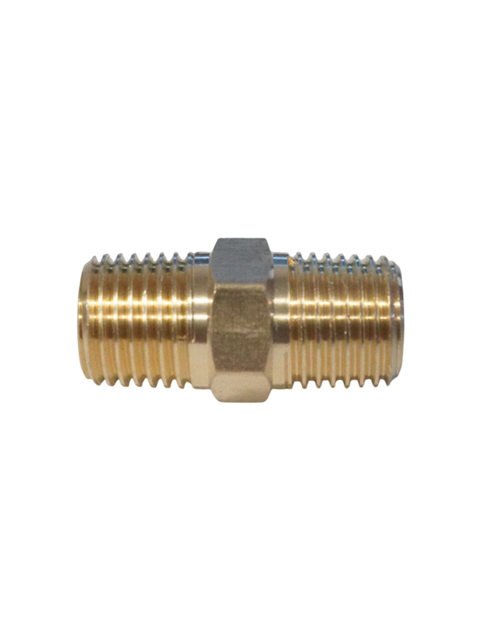 Адаптер, резьба 1/4"-1/4" PT, M-M (внешняя), латунь WDK-214MB — фото 1