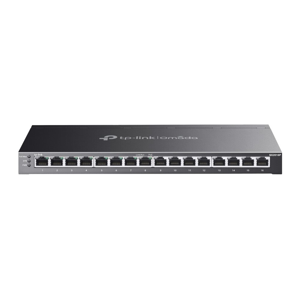 TP-Link SG2016P 16-портовый гигабитный интеллектуальный коммутатор Omada с 8 портами PoE+