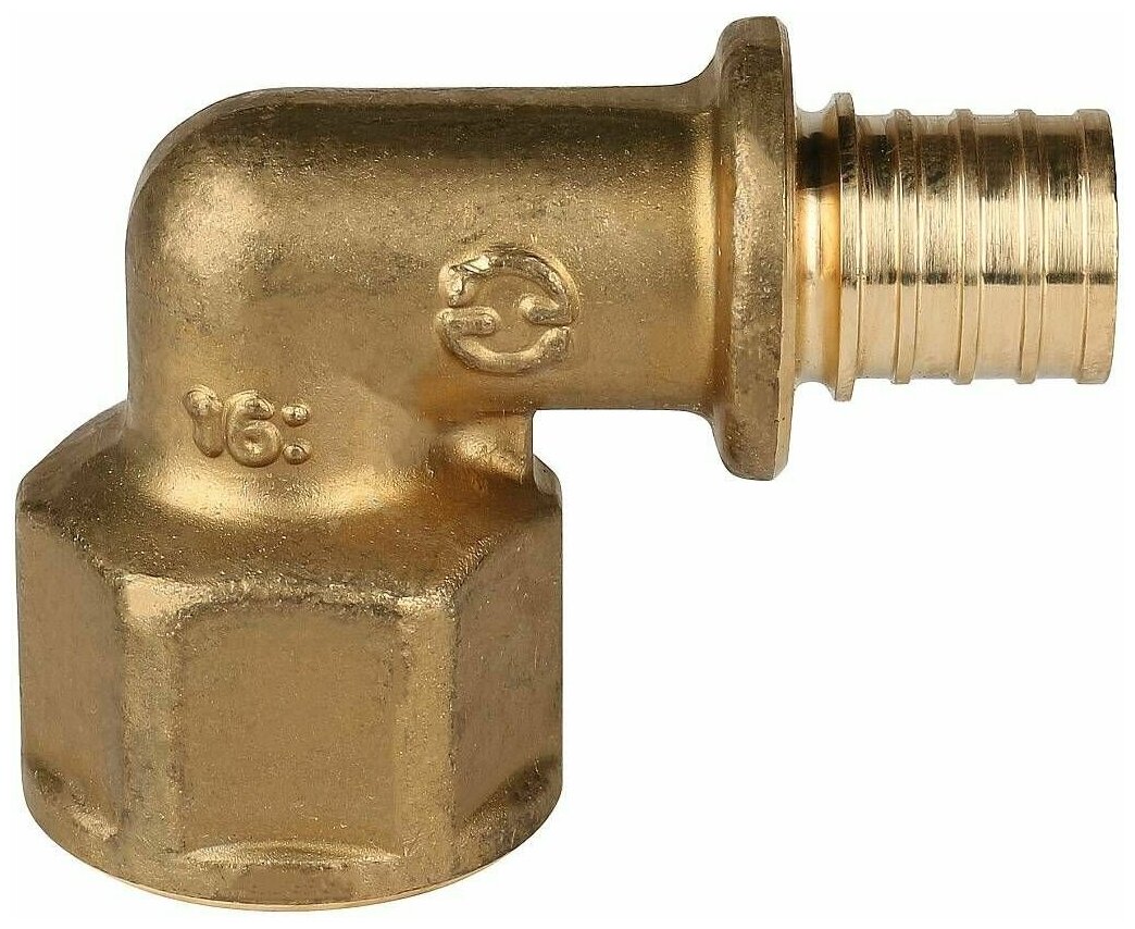 Угольник-переходник STOUT с ВР 16xG 1/2" 1шт для труб из сшитого полиэтилена аксиальный - 1шт