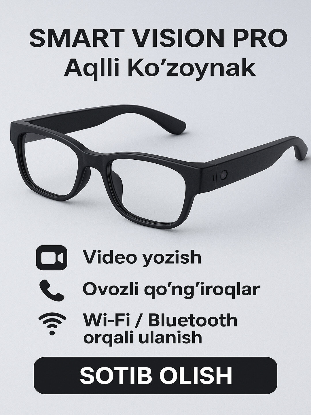Smart Glasses X1 – 5-функциональные умные очки с записью видео