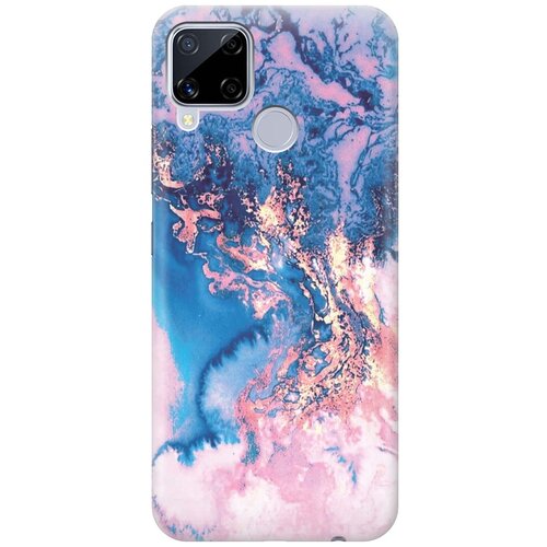 фото Cиликоновый чехол на realme c15 / рилми с15 с принтом "blue marble" gosso