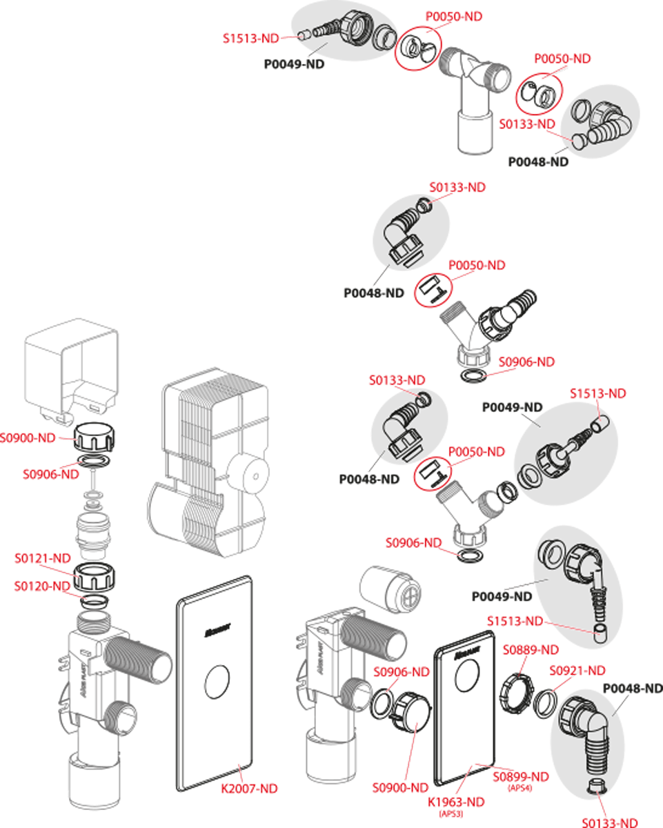 Сифон для стиральной машины под штукатурку, нержавеющая сталь AlcaPlast APS3