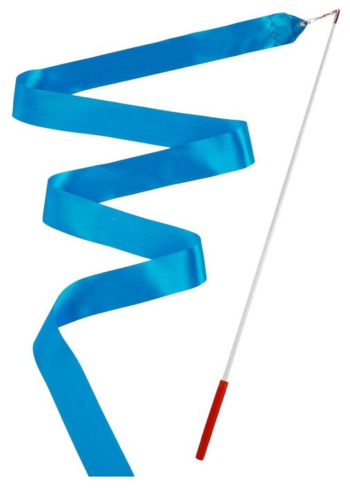 Лента гимнастическая 2 м с палочкой цвет голубой