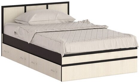 Кровать Сакура с ящиками 1200, цвет венге/дуб лоредо