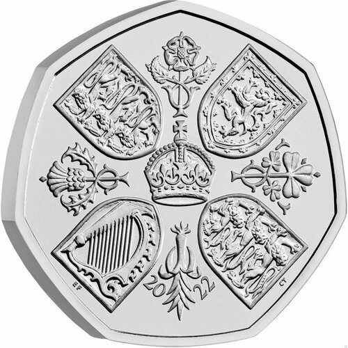 Монета 50 пенсов Памяти Елизаветы II. Великобритания 2022 UNC