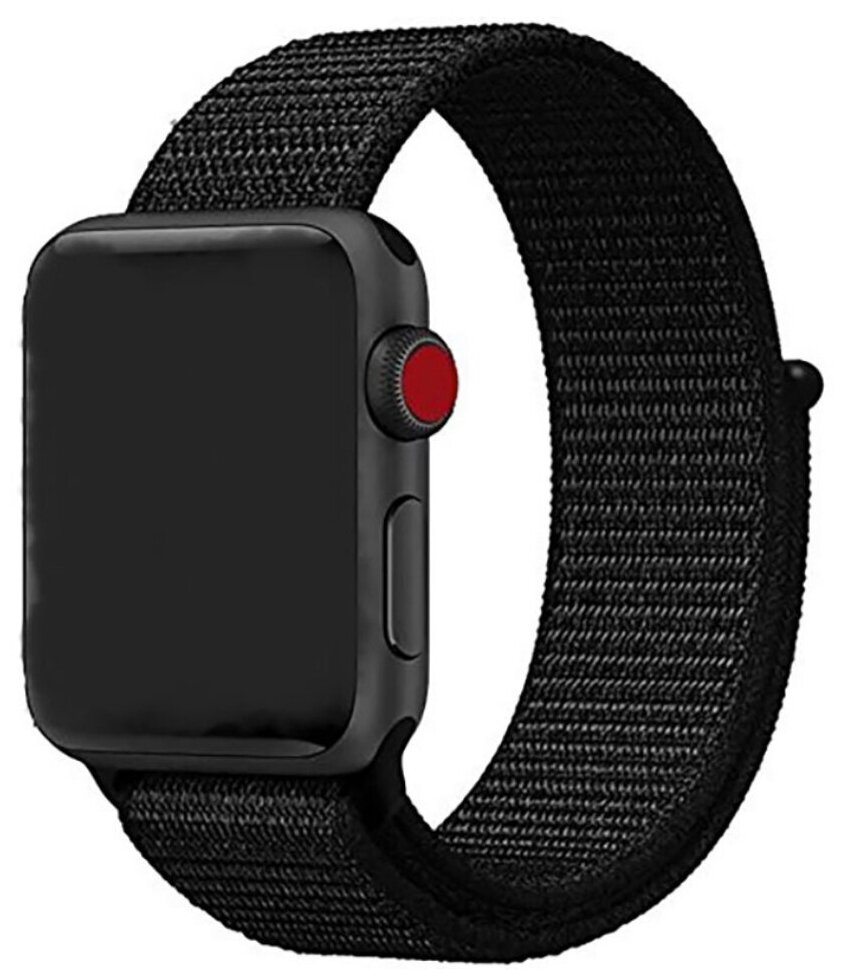 Нейлоновый ремешок для Apple Watch 38/40/41мм, черный