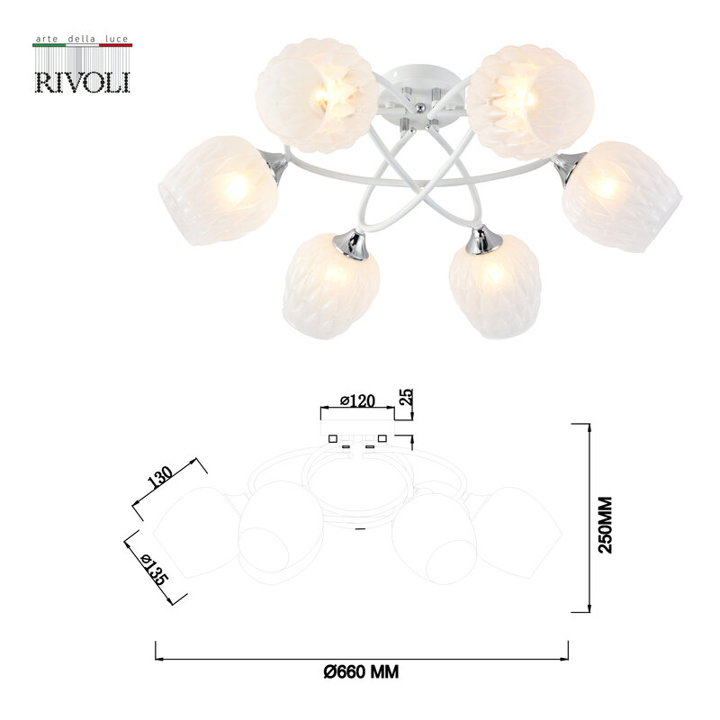 Потолочная люстра Rivoli Hettie 3136-306 Б0055382 - фотография № 5