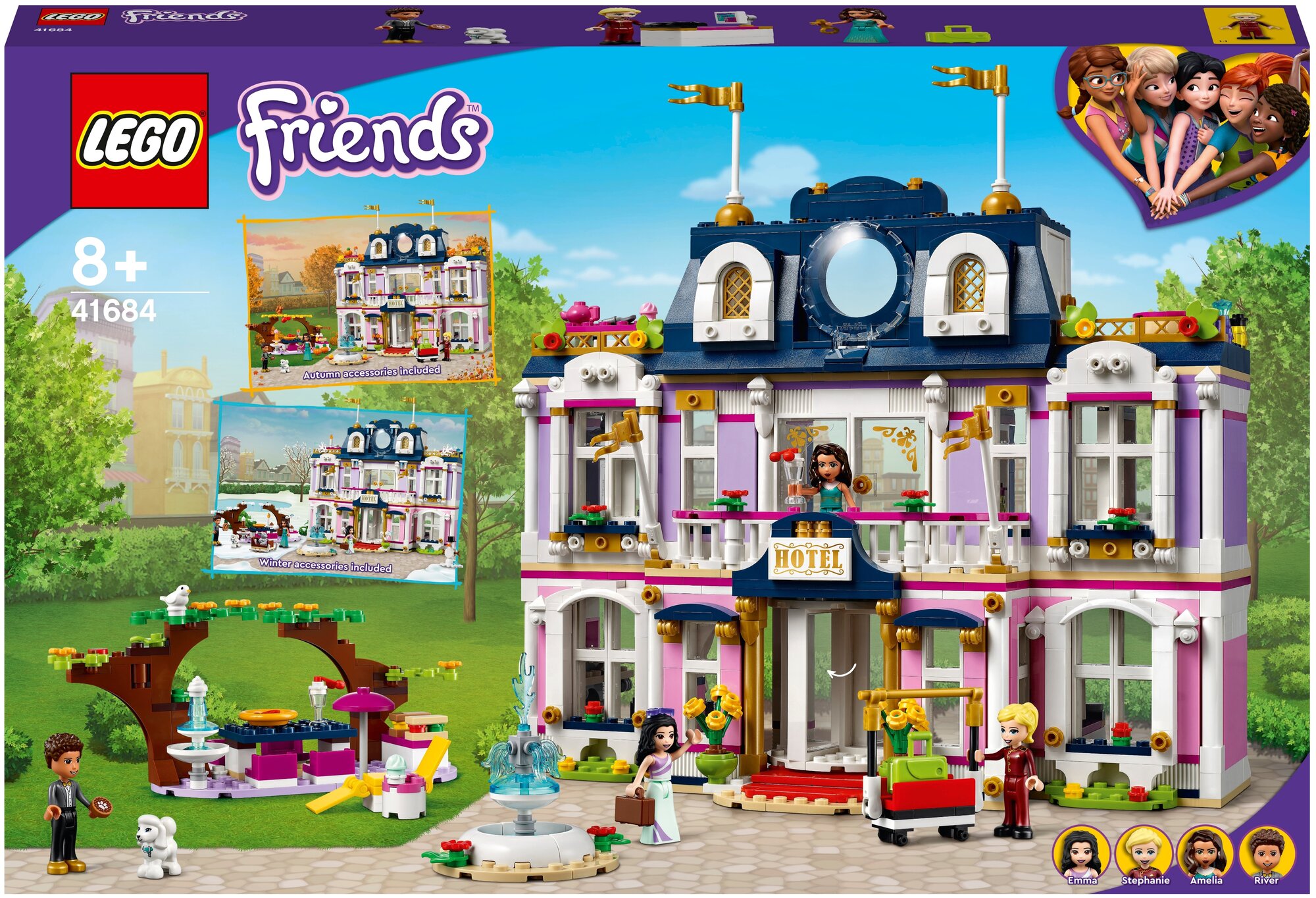 Конструктор LEGO Friends 41684 Гранд-отель Хартлейк Сити, 1308 дет.