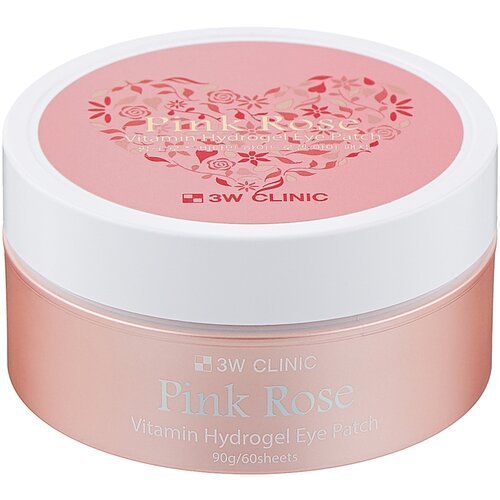 Купить 3W Clinic Гидрогелевые патчи для век с экстрактом французской розы Pink Rose Vitamin Hydrogel Eye Patch, 60 шт.
