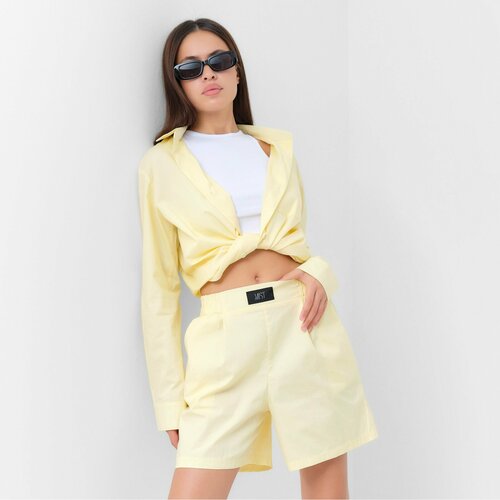 фото Костюм mist, рубашка и шорты, повседневный стиль, размер 48, желтый
