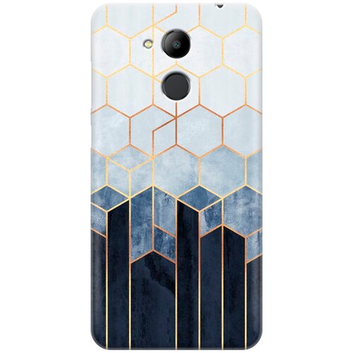 фото Re:pa накладка transparent для honor 6c pro с принтом "золотые соты на сером"