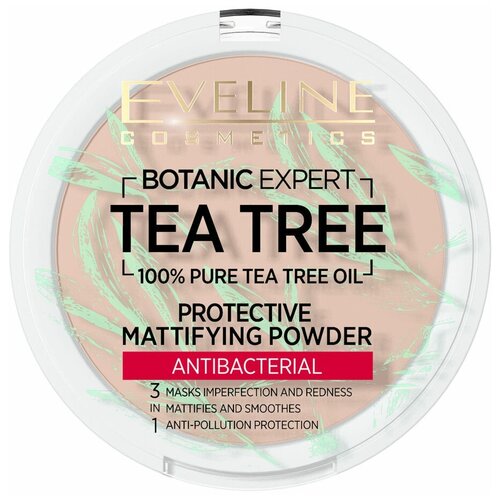 Eveline Cosmetics Пудра компактная Botanic Expert матирующая, антибактериальная 3 в 1 1 шт. 002 Ivory 9 г компактная матирующая пудра 11 тон 10 г