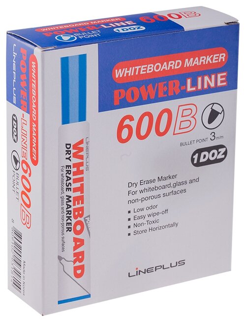 Line Plus Набор маркеров для белых досок 600B (WBM-600B), 12 шт., синий, 1 шт.