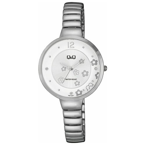 Q&Q F611-211 женские кварцевые наручные часы с цветочным рисунком