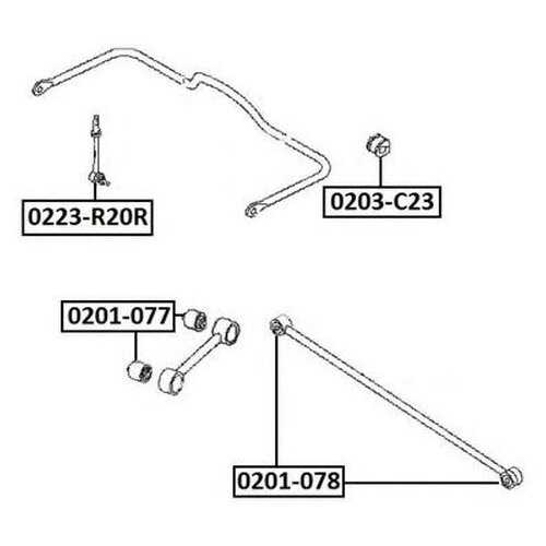 фото Сайлентблок рычага подвески asva 0201-078 для infiniti qx4; nissan pathfinder ii, terrano i,ii, vanette