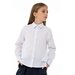 Школьная блуза MOORIPOSH, прямой силуэт, на пуговицах, манжеты, размер 158-84, белый
